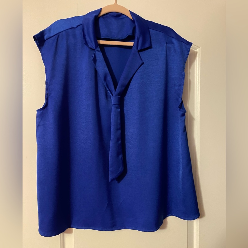 SHEIN Royal Blue Sleeveless Blouse